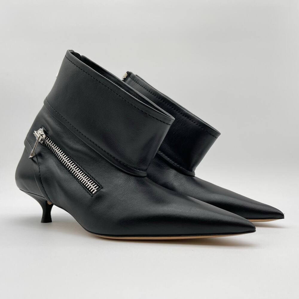 JW Anderson | Biker Kitten Heel Boot Black Pointed Toe Bootie 36 / US 6